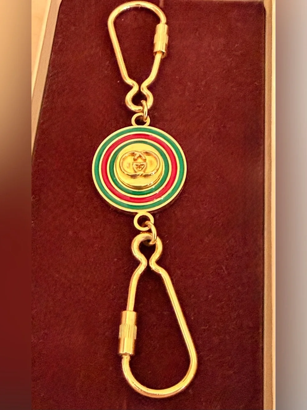 Gucci Double Valet Keychain Shelly Line / Web Stripe collection & Original Box